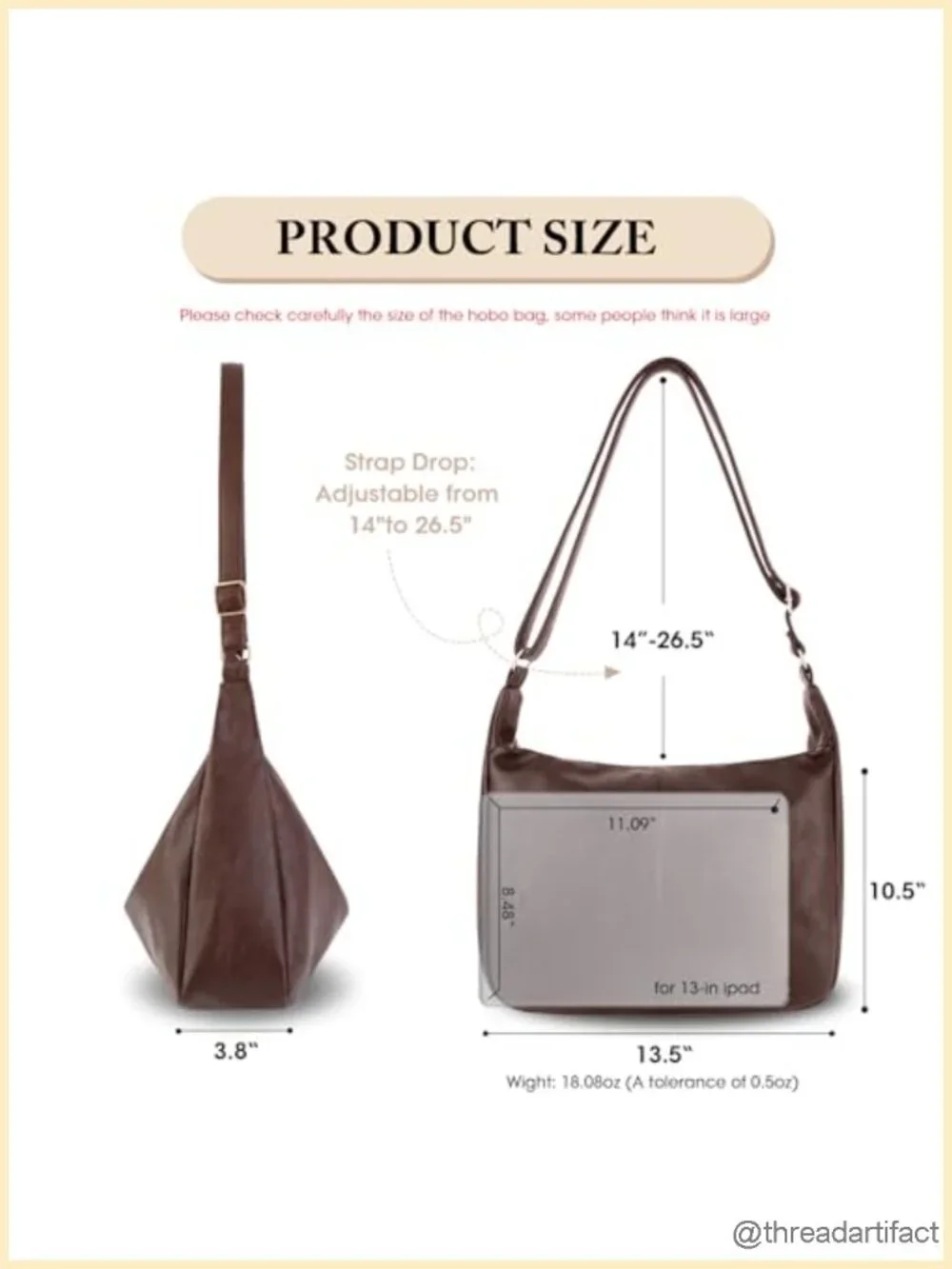 Foldable Leather Slouchy Shoulder Bag Crossbody Hobo Purse